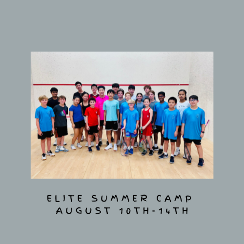StaitSquash Elite Junior Summer Camp                   August 10th-14th 9am-2.30pm    $995